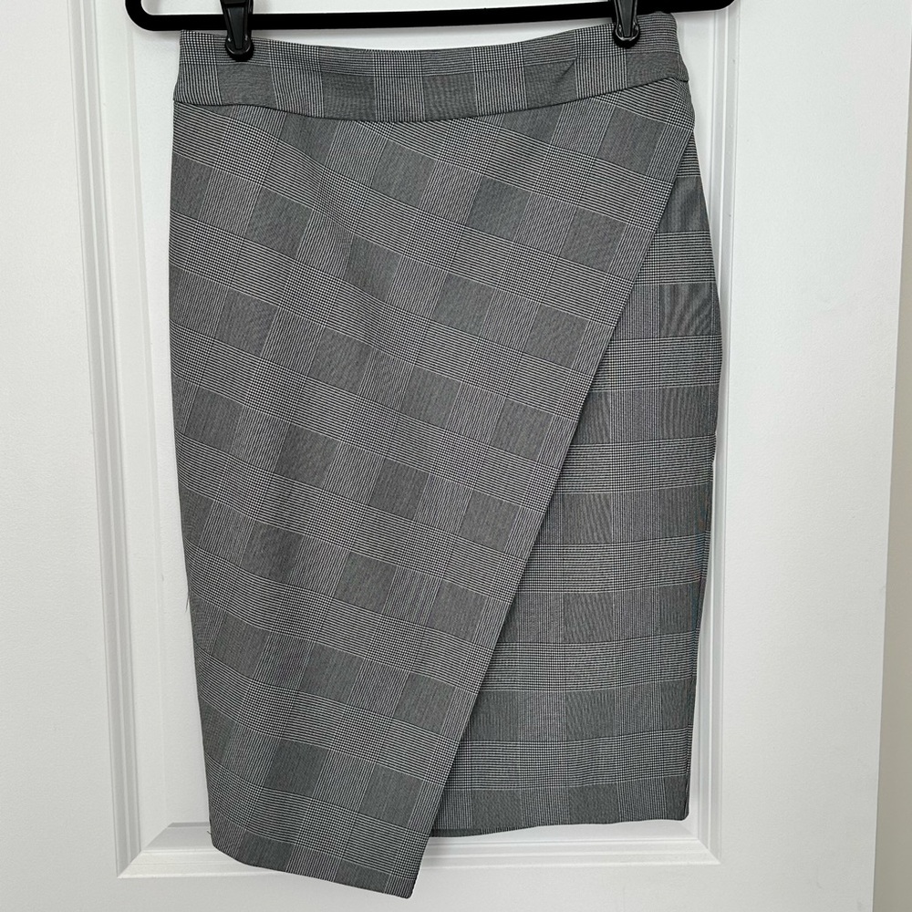 NWT Express Plaid Asymmetrical Pencil Skirt